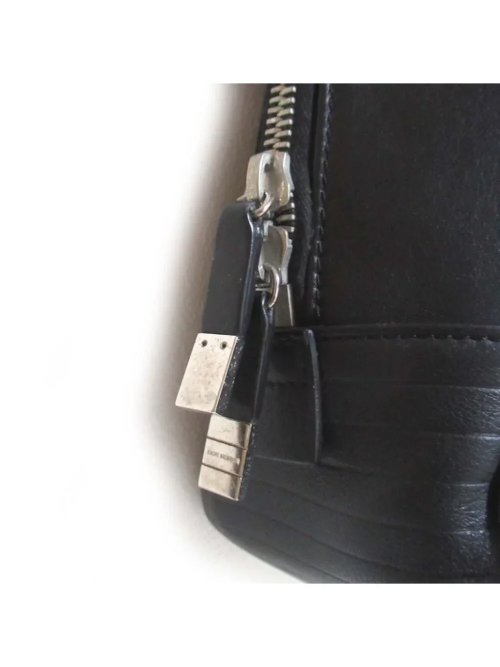 Dior Homme Leather Briefcase Business With PC Pocket Black